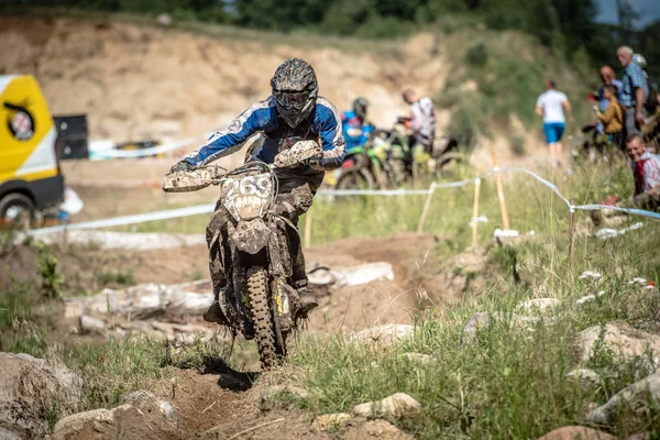 MALECHOWO, POLAND - JULY 17 : undefined rider on Polish Enduro Championship Poland, Malechowo 17 July 2016 — Stock Photo, Image