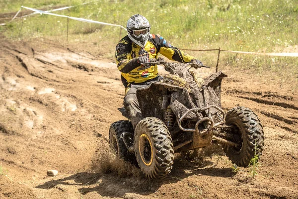 Malechowo, Polsko - 17. července: nedefinovaný quad jezdec na polské Enduro Mistrovství Polska, Malechowo 17 červenec 2016 — Stock fotografie