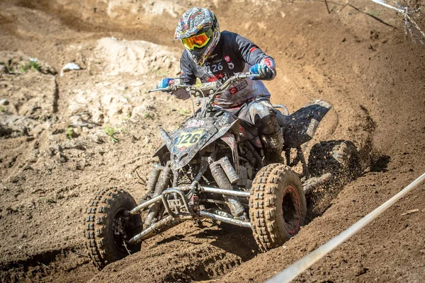 MALECHOWO, POLAND - JULY 17 : undefined quad rider on Polish Enduro Championship Poland, Malechowo 17 July 2016 — Stock Photo, Image