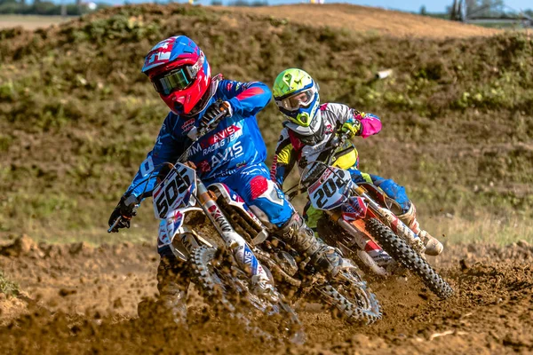 GDANSK, POLONIA - 11 SETTEMBRE: pilota indefinito al campionato polacco Motocross Polonia, Danzica 11 settembre 2016 — Foto Stock