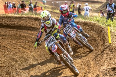 Gdansk, Polonya - 11 Eylül: Polonyalı Motocross Şampiyonası Polonya, Gdansk 11 Septemeber 2016 tanımsız rider