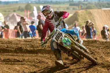 Gdansk, Polonya - 11 Eylül: Polonyalı Motocross Şampiyonası Polonya, Gdansk 11 Septemeber 2016 tanımsız rider