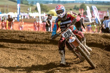 Gdansk, Polonya - 11 Eylül: Polonyalı Motocross Şampiyonası Polonya, Gdansk 11 Septemeber 2016 tanımsız rider