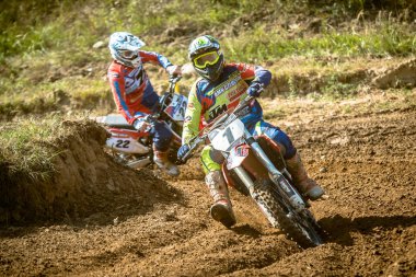 Gdansk, Polonya - 11 Eylül: Polonyalı Motocross Şampiyonası Polonya, Gdansk 11 Septemeber 2016 tanımsız rider