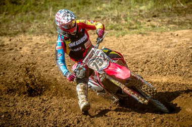 Gdansk, Polonya - 11 Eylül: Polonyalı Motocross Şampiyonası Polonya, Gdansk 11 Septemeber 2016 tanımsız rider