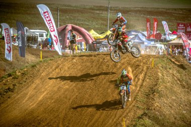 Gdansk, Polonya - 11 Eylül: Polonyalı Motocross Şampiyonası Polonya, Gdansk 11 Septemeber 2016 tanımsız rider