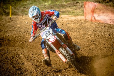 Gdansk, Polonya - 11 Eylül: Polonyalı Motocross Şampiyonası Polonya, Gdansk 11 Septemeber 2016 tanımsız rider
