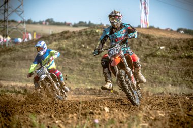 Gdansk, Polonya - 11 Eylül: Polonyalı Motocross Şampiyonası Polonya, Gdansk 11 Septemeber 2016 tanımsız rider
