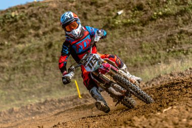 Gdansk, Polonya - 11 Eylül: Polonyalı Motocross Şampiyonası Polonya, Gdansk 11 Septemeber 2016 tanımsız rider