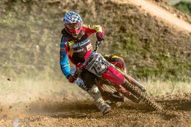 Gdansk, Polonya - 11 Eylül: Polonyalı Motocross Şampiyonası Polonya, Gdansk 11 Septemeber 2016 tanımsız rider