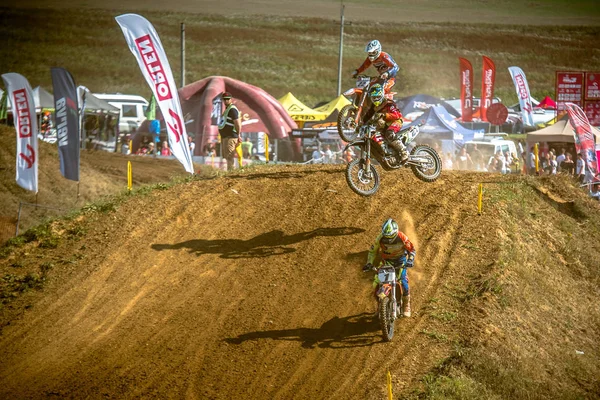 GDANSK, POLONIA - 11 DE SEPTIEMBRE: piloto indefinido en el Campeonato Polaco de Motocross Polonia, Gdansk 11 de septiembre de 2016 — Foto de Stock