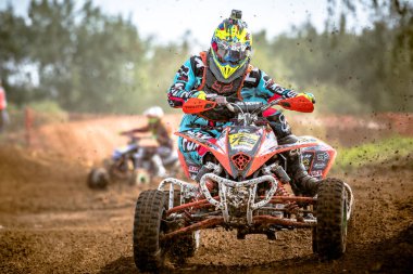 Chojna, Polonya - 25 Eylül: Polonyalı Batı Bölgesi Motocross Şampiyonası Polonya, Chojna 25 Eylül 2016 tanımsız rider