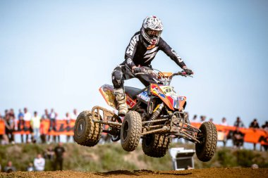 Chojna, Polonya - 25 Eylül: Polonyalı Batı Bölgesi Motocross Şampiyonası Polonya, Chojna 25 Eylül 2016 tanımsız rider