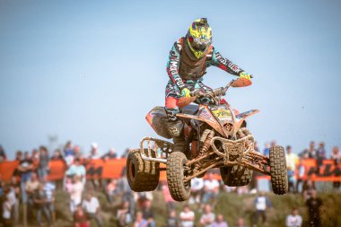 Chojna, Polonya - 25 Eylül: Polonyalı Batı Bölgesi Motocross Şampiyonası Polonya, Chojna 25 Eylül 2016 tanımsız rider