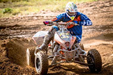 Chojna, Polonya - 25 Eylül: Polonyalı Batı Bölgesi Motocross Şampiyonası Polonya, Chojna 25 Eylül 2016 tanımsız rider