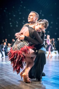 Ruda Slaska, Polonya - 12 Mart 2017 - Lehçe Ruda Slaska Latin dansında şampiyonluk