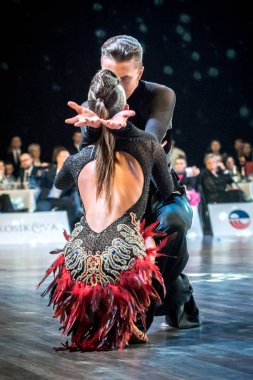 Ruda Slaska, Polonya - 12 Mart 2017 - Lehçe Ruda Slaska Latin dansında şampiyonluk