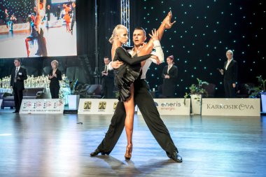 Ruda Slaska, Polonya - 12 Mart 2017 - Lehçe Ruda Slaska Latin dansında şampiyonluk