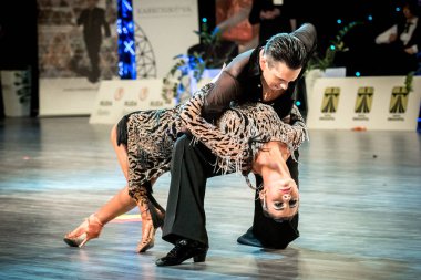 Ruda Slaska, Polonya - 12 Mart 2017 - Lehçe Ruda Slaska Latin dansında şampiyonluk
