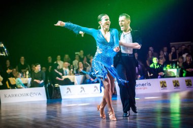 Ruda Slaska, Polonya - 11 Şubat 2017 - Lehçe Ruda Slaska Latin dansında şampiyonluk