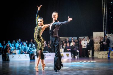 Ruda Slaska, Polonya - 11 Şubat 2017 - Lehçe Ruda Slaska Latin dansında şampiyonluk