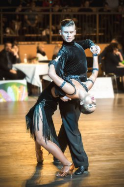 Ruda Slaska, Polonya - 11 Şubat 2017 - Lehçe Ruda Slaska Latin dansında şampiyonluk