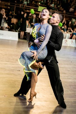 Ruda Slaska, Polonya - 11 Şubat 2017 - Lehçe Ruda Slaska Latin dansında şampiyonluk