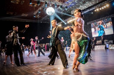 Ruda Slaska, Polonya - 11 Şubat 2017 - Lehçe Ruda Slaska Latin dansında şampiyonluk