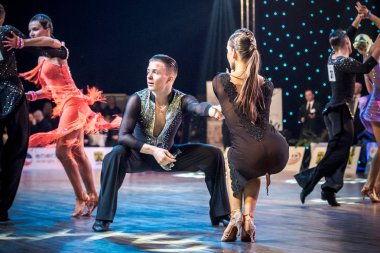 Ruda Slaska, Polonya - 11 Şubat 2017 - Lehçe Ruda Slaska Latin dansında şampiyonluk