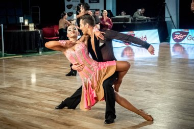 Krakow, Polonya - 11 Aralık 2016 - Wieczysty dans yarışması. Bölgesel dans turnuva Krakow