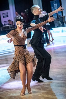 Krakow, Polonya - 11 Aralık 2016 - Wieczysty dans yarışması. Bölgesel dans turnuva Krakow