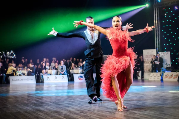 Ruda Slaska, Polonya - 11 Şubat 2017 - Lehçe Ruda Slaska Latin dansında şampiyonluk — Stok fotoğraf