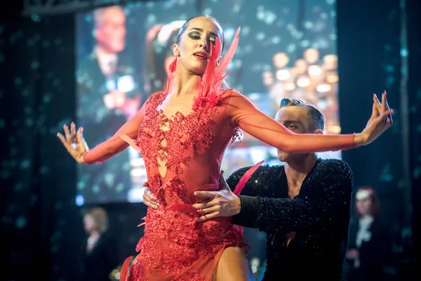 Ruda Slaska, Polonya - 11 Şubat 2017 - Lehçe Ruda Slaska Latin dansında şampiyonluk