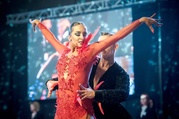 Ruda Slaska, Polonya - 11 Şubat 2017 - Lehçe Ruda Slaska Latin dansında şampiyonluk