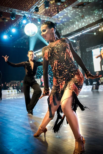 Ruda Slaska, Polonya - 11 Şubat 2017 - Lehçe Ruda Slaska Latin dansında şampiyonluk