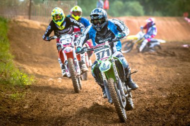 Chojna, Polonya - 25 Eylül: Polonyalı Batı Bölgesi Motocross Şampiyonası Polonya, Chojna 25 Eylül 2016 tanımsız rider