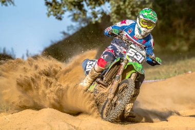 Chojna, Polonya - 25 Eylül: Polonyalı Batı Bölgesi Motocross Şampiyonası Polonya, Chojna 25 Eylül 2016 tanımsız rider