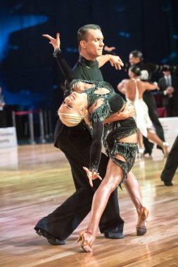 Elblag, Polonya - 13 Ekim 2017 - Baltık Kupası dans yarışması. Elblag turnuvada uluslararası dans