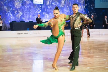 Elblag, Polonya - 13 Ekim 2017 - Baltık Kupası dans yarışması. Elblag turnuvada uluslararası dans