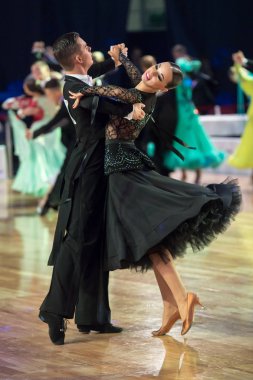 Elblag, Polonya - 13 Ekim 2017 - Baltık Kupası dans yarışması. Elblag turnuvada uluslararası dans