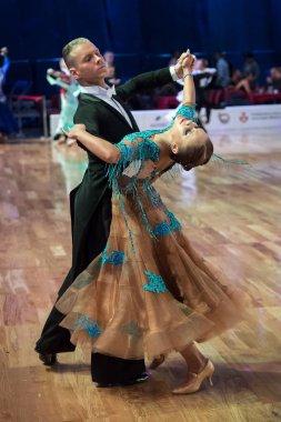 Elblag, Polonya - 13 Ekim 2017 - Baltık Kupası dans yarışması. Elblag turnuvada uluslararası dans