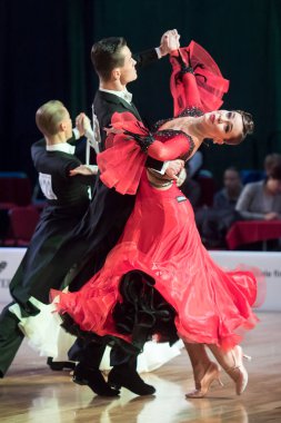 Elblag, Polonya - 13 Ekim 2017 - Baltık Kupası dans yarışması. Elblag turnuvada uluslararası dans