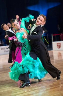 Elblag, Polonya - 13 Ekim 2017 - Baltık Kupası dans yarışması. Elblag turnuvada uluslararası dans