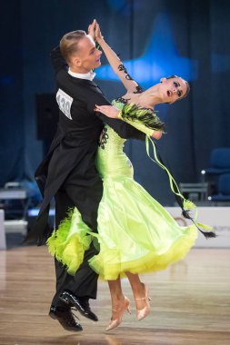 Elblag, Polonya - 13 Ekim 2017 - Baltık Kupası dans yarışması. Elblag turnuvada uluslararası dans