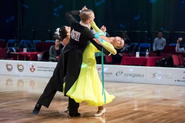 Elblag, Polonya - 13 Ekim 2017 - Baltık Kupası dans yarışması. Elblag turnuvada uluslararası dans