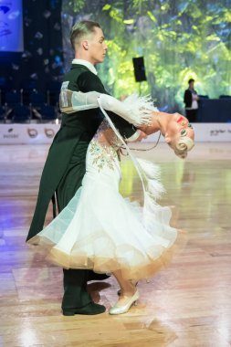 Elblag, Polonya - 13 Ekim 2017 - Baltık Kupası dans yarışması. Elblag turnuvada uluslararası dans