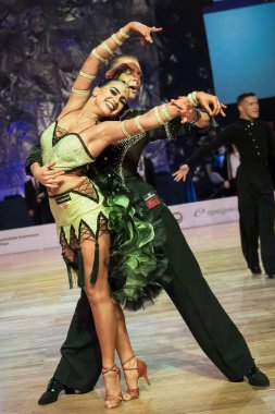 Elblag, Polonya - 13 Ekim 2017 - Baltık Kupası dans yarışması. Elblag turnuvada uluslararası dans