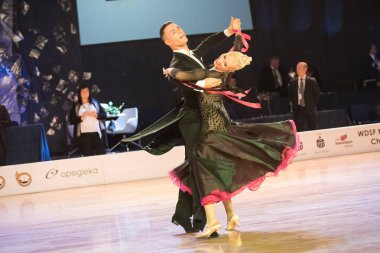 Elblag, Polonya - 13 Ekim 2017 - Baltık Kupası dans yarışması. Elblag turnuvada uluslararası dans