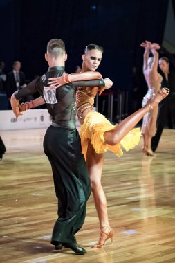 Elblag, Polonya - 13 Ekim 2017 - Baltık Kupası dans yarışması. Elblag turnuvada uluslararası dans