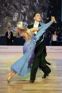 Elblag, Polonya - 13 Ekim 2017 - Baltık Kupası dans yarışması. Elblag turnuvada uluslararası dans